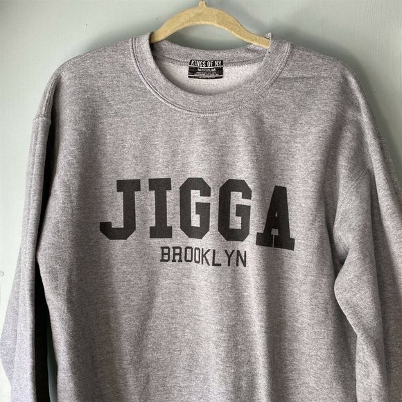 Kings of NY Jigga Brooklyn Sweatshirt Gray Crewneck Medium - Picture 2 of 5